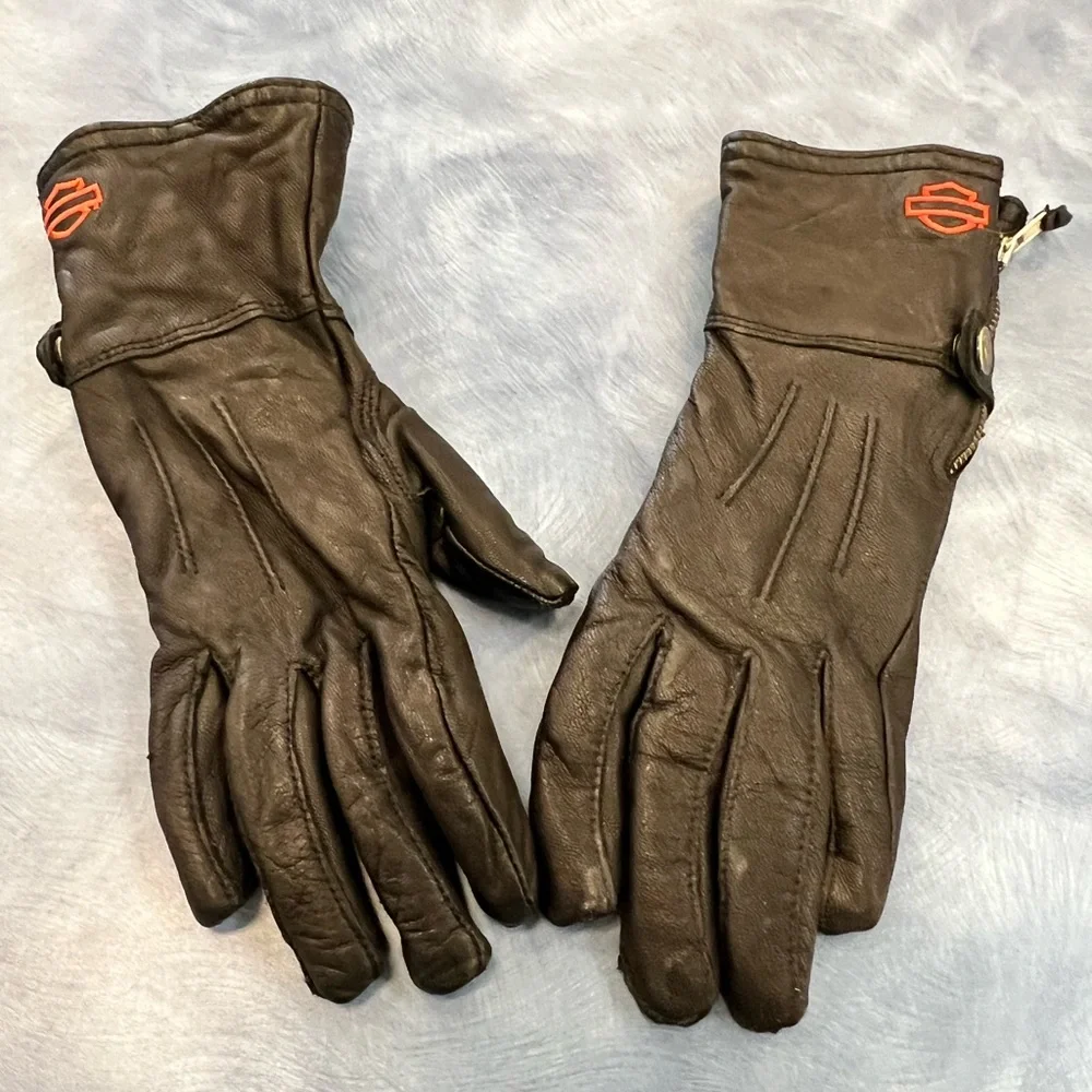 Harley Davidson Black Leather Gloves XS